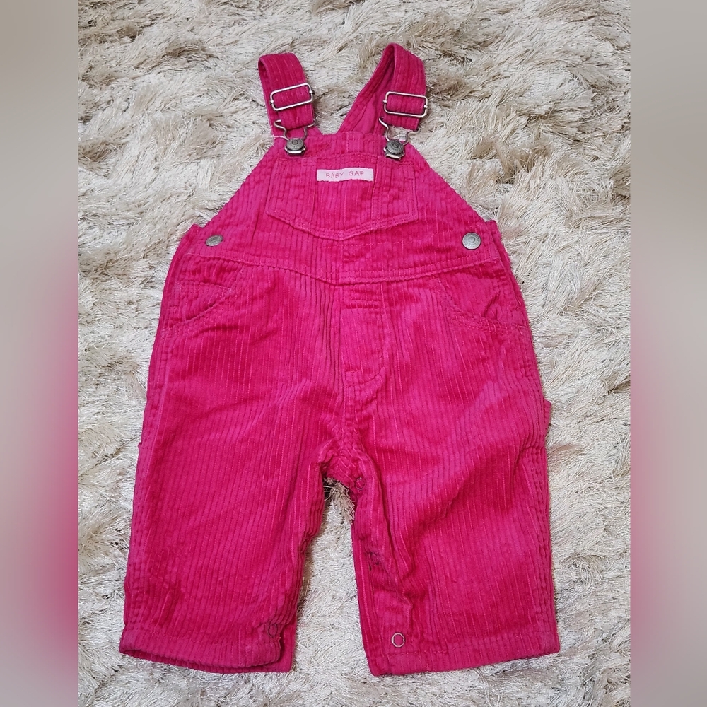 Baby Gap Pink Corduroy Overalls Vintage 1-3m